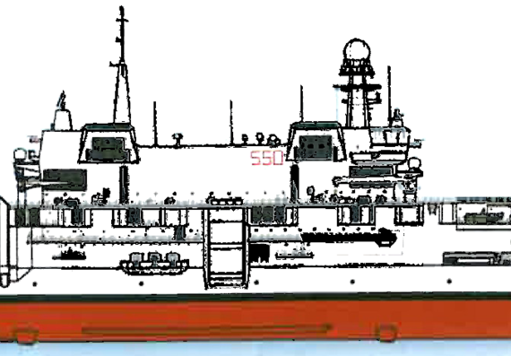 Авианосец RN Cavour 550 [Light Carrier] - чертежи, габариты, рисунки